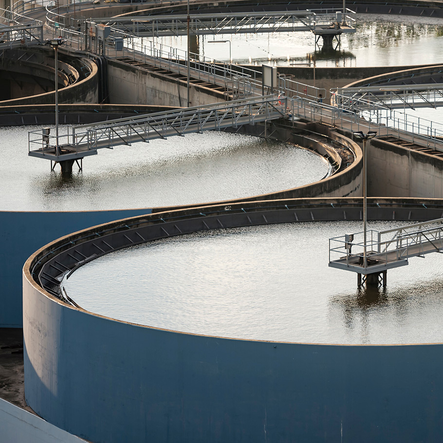 a water treatment plant with a few tanks
